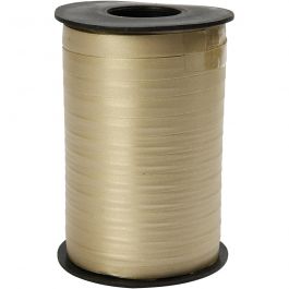 Geschenkband, B 10 mm, Matt, Gold, 250 m/ 1 Rolle [HOB-20034]