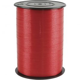 Kräuselband, B 10 mm, Glänzend, Rot, 250 m/ 1 Rolle [HOB-20204]