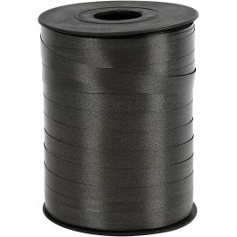 Kräuselband, B 10 mm, Glänzend, Schwarz, 250 m/ 1 Rolle [HOB-20213]