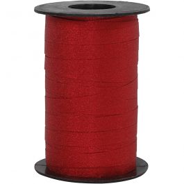 Kräuselband, B 10 mm, Glitter, Rot, 100 m/ 1 Rolle [HOB-202414]