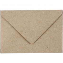 Recycelter Kuvert, Umschlaggröße 7,8x11,5 cm, 120 g, Natur, 50 Stk/ 1 Pck [HOB-20531]