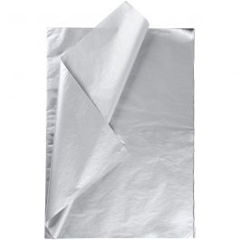 Seidenpapier, Blatt 50x70 cm, 14 g, Silber, 25 Bl./ 1 Pck [HOB-20816]