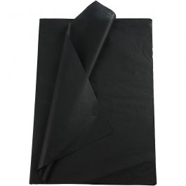 Seidenpapier, Blatt 50x70 cm, 17 g, Schwarz, 25 Bl./ 1 Pck [HOB-20869]
