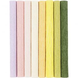 Krepppapier, Blatt 25x60 cm, Kreppanteil: 180%, 105 g, Pastellfarben, 8 Bl./ 1 Pck [HOB-209001]