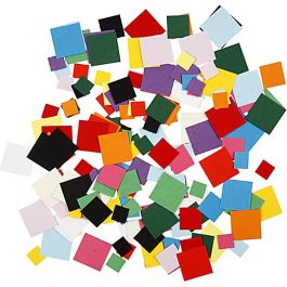 Karton-Mosaik, Quadrat, Größe 10+15+20 mm, 180 g/ 1 Pck [HOB-21012]
