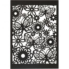 Karton mit Spitze, Blatt 10,5x15 cm, 200 g, Schwarz, 10 Stk/ 1 Pck [HOB-216912]
