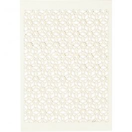 Karton mit Spitze, Blatt 10,5x15 cm, 200 g, Naturweiß, 10 Stk/ 1 Pck [HOB-216921]