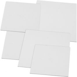 Leinwandplatte, Größe 15x15+20x20 cm, Dicke 3 mm, 280 g, Weiß, 80 Stk/ 1 Pck [HOB-225039]