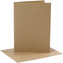 Karten & Kuverts, Kartengröße 12,7x17,8 cm, Umschlaggröße 13,3x18,5 cm, 230 g, Natur, 4 Set/ 1 Pck [HOB-230568]