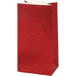Papiertüten, H 17 cm, Größe 6x9 cm, 200 g, Rot, 8 Stk/ 1 Pck [HOB-23149]
