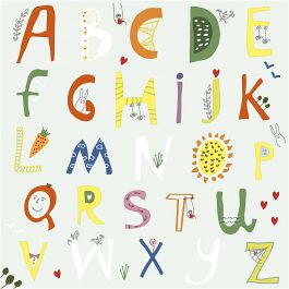 Papierservietten, Buntes Alphabet, Größe 33x33 cm, 20 Stk/ 1 Pck [HOB-234722]