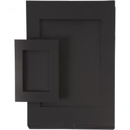 Passepartout-Rahmen, Größe A4+A6, 180 g, Schwarz, 2x60 Stk/ 1 Pck [HOB-23631]