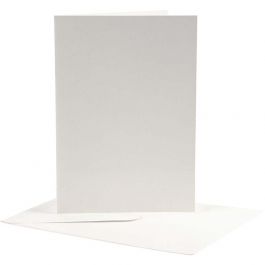 Karten & Kuverts, Kartengröße 12,5x17,5 cm, Umschlaggröße 14x19 cm, Naturweiß, 10 Set/ 1 Pck [HOB-23706]