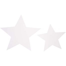 Sterne, Größe 7,3+10 cm, 240 g, Weiß, 40 Stk/ 1 Pck [HOB-23851]