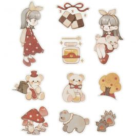 Motiv-Sticker, Teddybären, Größe 25-70 mm, 30 Stk/ 1 Pck [HOB-24755]