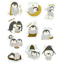 Motiv-Sticker, Pinguine, Größe 40-53 mm, 30 Stk/ 1 Pck [HOB-24756]