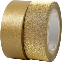 Design-Klebeband, B 15 mm, Gold, 2Rolle/ 1 Pck [HOB-25220]