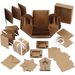 Explosion Box, Größe 7x7x7,5+12x12x12 cm, Natur, 1 Stk [HOB-25380]
