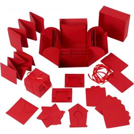 Explosion Box, Größe 7x7x7,5+12x12x12 cm, Rot, 1 Stk [HOB-25381]