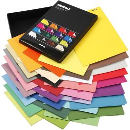Color Bar-Karton, A4, Blatt 210x297 mm, 250 g, Sortierte Farben, 16x10 Bl./ 1 Pck [HOB-25417]