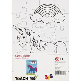 Puzzle, Größe 15x21 cm, Weiß, 16 Stk/ 1 Pck [HOB-25463]