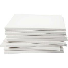 Leinwand, T 1,6 cm, Größe 40x40 cm, 280 g, Weiß, 40 Stk/ 1 Pck [HOB-25749]