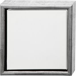Leinwand mit Holzrahmen, Größe 20x20 cm, 360 g, Antiksilber, Weiß, 1 Stk [HOB-257520]