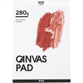 Leinwand-Block, A4, Blatt 210x297 mm, 280 g, Weiß, 10 Bl./ 1 Stk [HOB-25753]