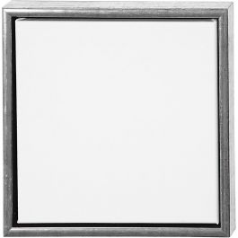 Leinwand mit Holzrahmen, Größe 30x30 cm, 360 g, Antiksilber, Weiß, 1 Stk [HOB-25755]