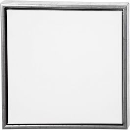 Leinwand mit Holzrahmen, Größe 40x40 cm, 360 g, Antiksilber, Weiß, 1 Stk [HOB-25757]