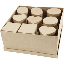Mittelgroße Schachteln, H 5 cm, D 10-12 cm, 28 Stk/ 1 Pck [HOB-264801]