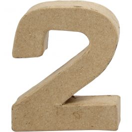 Zahl, 2, H 10 cm, B 8,3 cm, Dicke 1,7 cm, 1 Stk [HOB-26669]