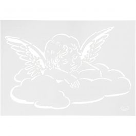 Schablone, Engel auf Wolke, A4, Blatt 210x297 mm, 1 Stk [HOB-26972]