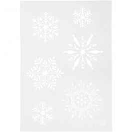 Schablone, Schneeflocken, A4, Blatt 210x297 mm, 1 Stk [HOB-26977]