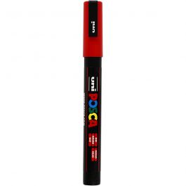 Posca Marker , Nr. PC-3M, Strichstärke 0,9-1,3 mm, fein, Rot, 1 Stk [HOB-274040]