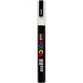 Posca Marker , Nr. PC-3M, Strichstärke 0,9-1,3 mm, fein, Weiß, 1 Stk [HOB-274052]