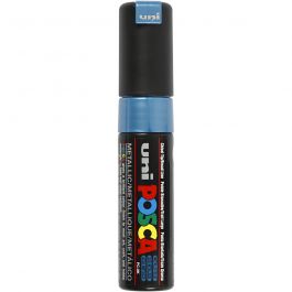 Posca Marker , Nr. PC-8K, Strichstärke 8 mm, breit, Metallic-Blau, 1 Stk [HOB-278880]
