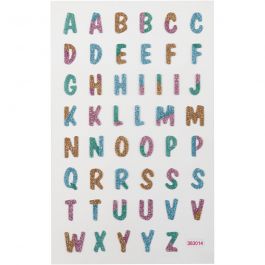 Glitzer-Sticker, Buchstaben, Blatt 10x16 cm, 1 Bl. [HOB-280017]