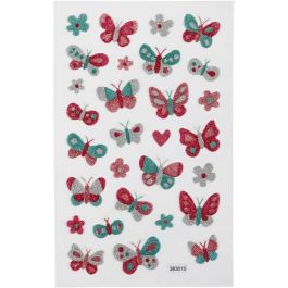 Glitzer-Sticker, Schmetterlinge, Blatt 10x16 cm, 1 Bl. [HOB-280018]