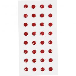 Strasssteine, D 8 mm, Rot, 32 Stk/ 1 Pck [HOB-283803]