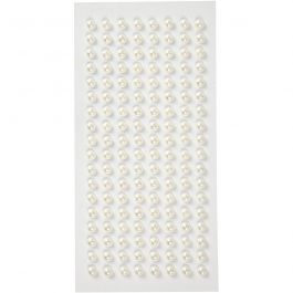 Halbperlen, D 5 mm, Weiß, 144 Stk/ 1 Pck [HOB-28434]