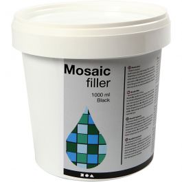 Mosaikfliesen-Fugenmasse, Schwarz, 1000 ml/ 1 Eimer [HOB-28456]