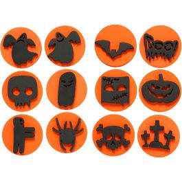 Moosgummi-Stempel, Halloween, D 7,5 cm, Dicke 2,5 cm, 6 Stk/ 1 Pck [HOB-28553]