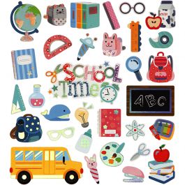 Sticker, Schule beginnt wieder, Blatt 15x16,5 cm, 1 Bl. [HOB-29062]