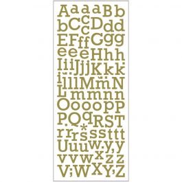 Sticker mit Glitter, Buchstaben, Blatt 10x24 cm, Gold, 1 Bl. [HOB-29154]