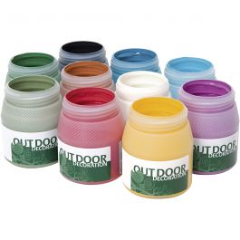 Outdoor-Farbe, Sortierte Farben, 10x250 ml/ 1 Pck [HOB-641100]