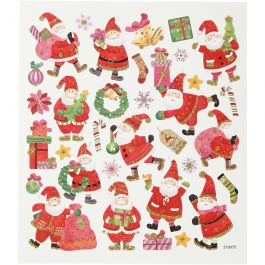 Sticker, Happy Santa Claus, Blatt 15x16,5 cm, 1 Bl. [HOB-298951]