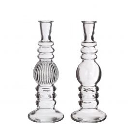 Kerzenhalter Florance Transparent H: 23 x Ø8,5 cm (6 Stück) [IFS-29900]