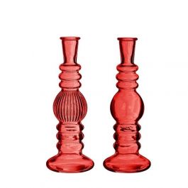Kerzenhalter Florance Rot H: 23 x Ø8,5 cm (6 Stück) [IFS-29907]