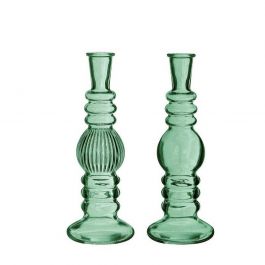 Kerzenhalter Florance Grün H: 23 x Ø8,5 cm (6 Stück) [IFS-29908]
